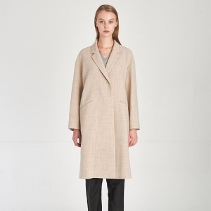 Minimalist Design Loose Fit Wool Coat_Light-Oatmeal-Beige [미니멀 디자인 루즈 핏 울 코트]