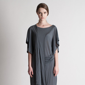 Monica Kate Unsymmetrisch Tencel Dress_Charcoal Gray