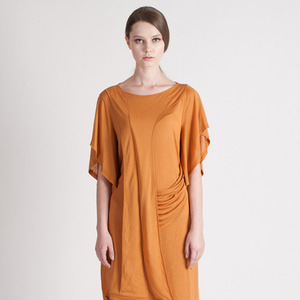 Monica Kate Unsymmetrisch Tencel Dress_Burnt  Orange